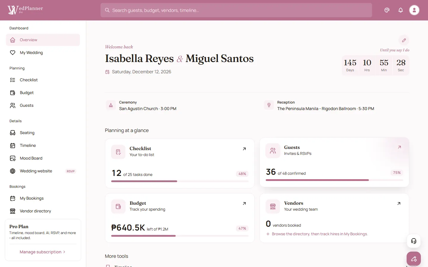 Your wedding, all in one place in WedPlanner PH